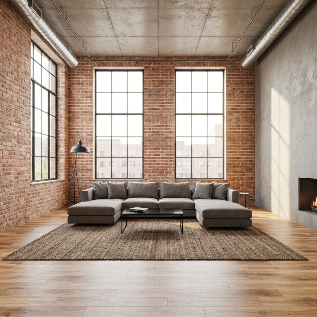 Living room with exposed brick at 343 West Branch, Williamsport PA